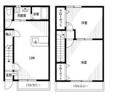 アムール川口08(2LDK/1階)の間取り写真