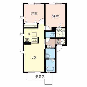 フェニックス広畑(2LDK/1階)の間取り写真