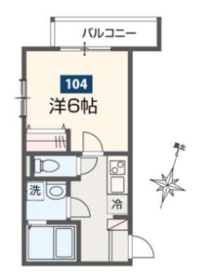 MELDIA高尾(1K/1階)の間取り写真
