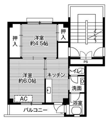 ビレッジハウス白鳥(2K/5階)の間取り写真