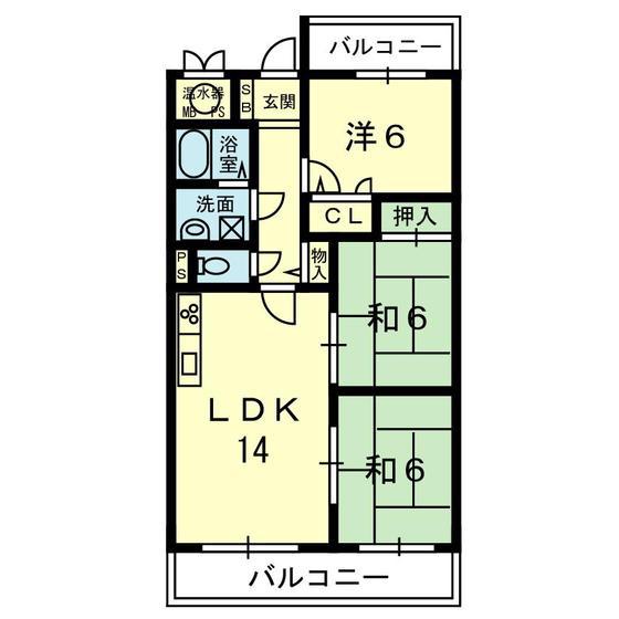 コアマンション室園台 C303号(3LDK/3階)の間取り写真