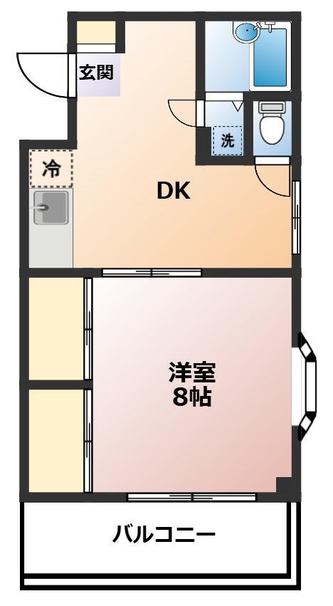 栄ビル(1DK/1階)の間取り写真