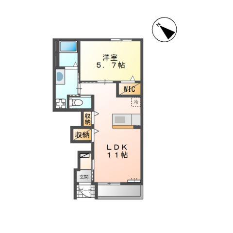 セレーノ(1LDK/1階)の間取り写真