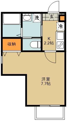 プレジール(1K/2階)の間取り写真