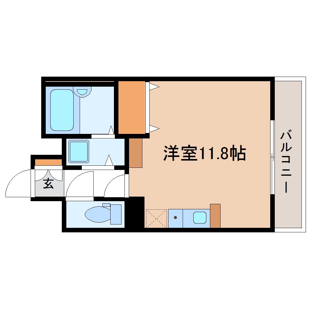 ライオンズマンション荒町第2(ワンルーム/2階)の間取り写真