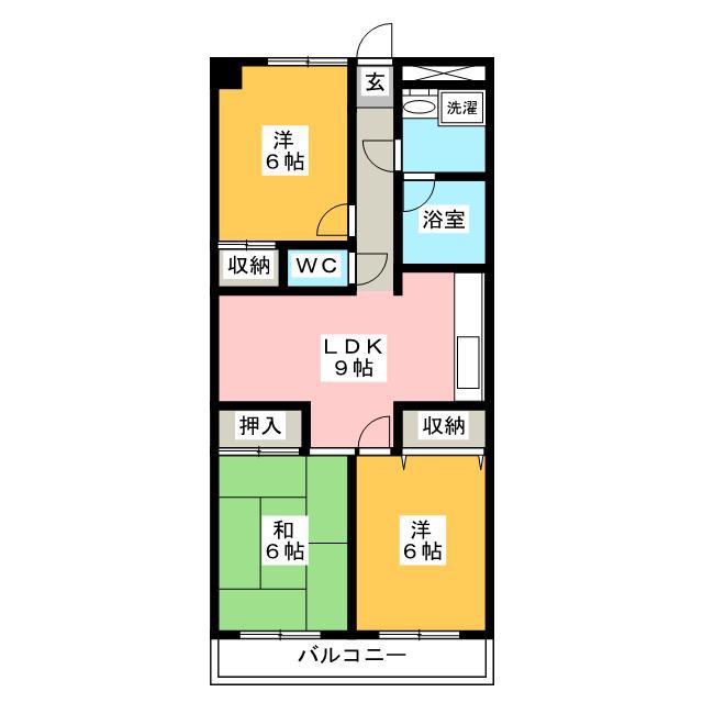 リバーサイドコート(3LDK/4階)の間取り写真