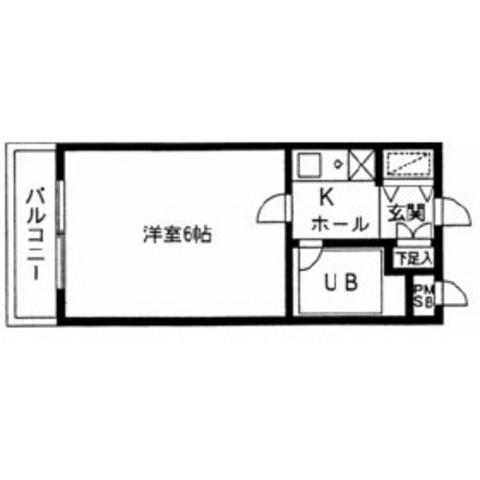 グランピア西新(1K/2階)の間取り写真