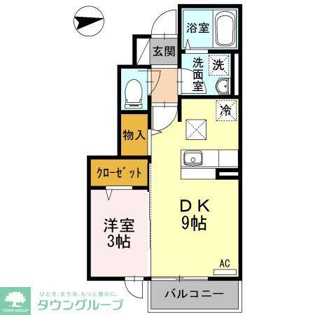 アイリスコート(1LDK/1階)の間取り写真