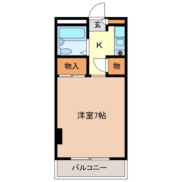 レガーロ津(1K/1階)の間取り写真