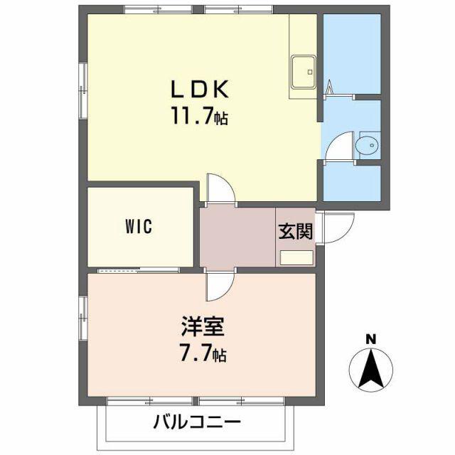 グリーンステージ A棟(1LDK/2階)の間取り写真