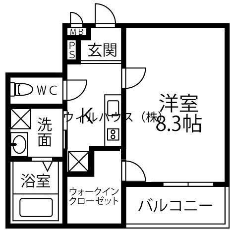 サンフィオーレ長尾2番館(1K/2階)の間取り写真