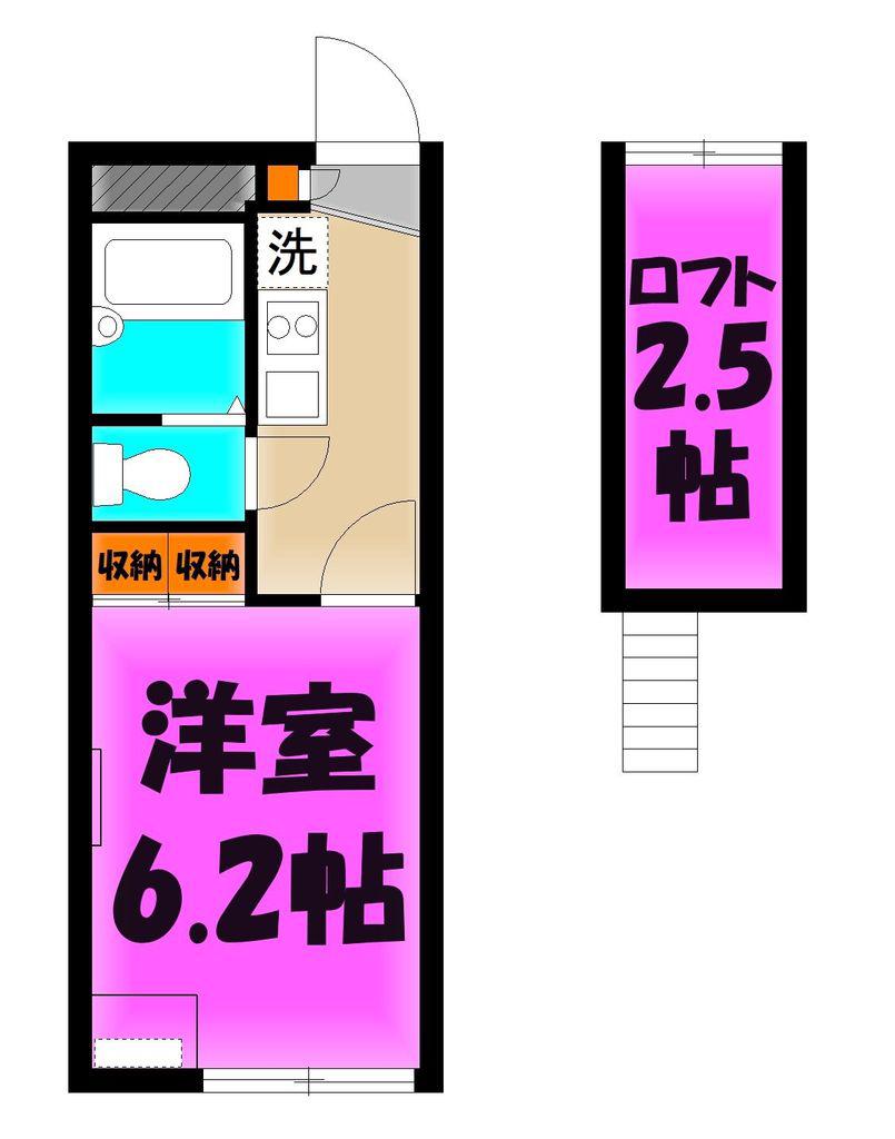 エスアイユ(1K/2階)の間取り写真