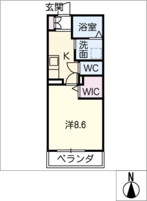 ルミエール雅(1K/3階)の間取り写真