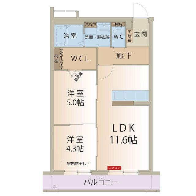 アーバンコート尾西(2LDK/3階)の間取り写真