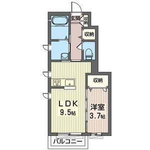 ラ・フォンテ(1LDK/1階)の間取り写真