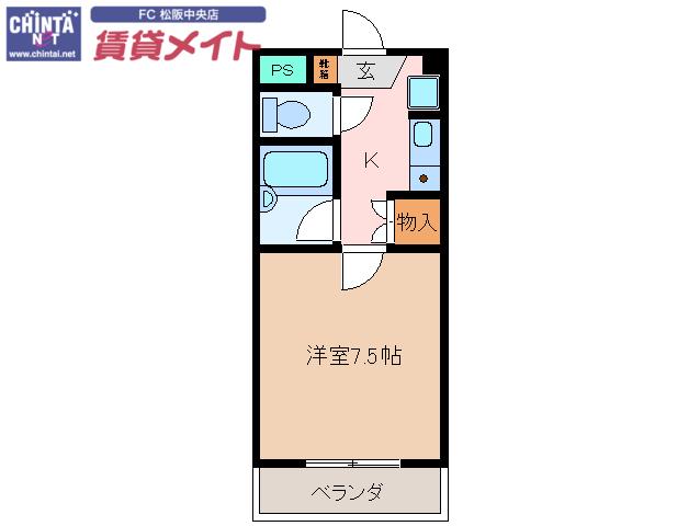 ロイヤルリング(1K/5階)の間取り写真