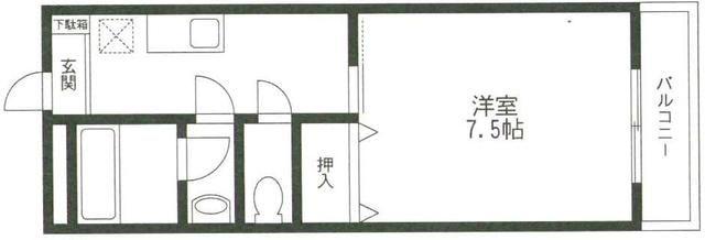 K BLD(1K/3階)の間取り写真