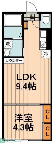 B-SELECT TOKYO-ノース(1LDK/1階)の間取り写真