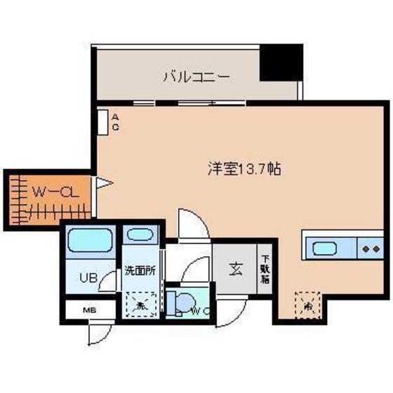 セントラルコート西町プレミア(ワンルーム/9階)の間取り写真