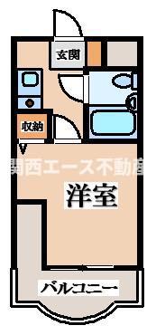 エンデバーハナ(1K/5階)の間取り写真