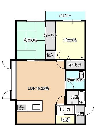 レジデンス昭和(2LDK/2階)の間取り写真