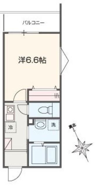 MELLAS相模原II(1K/2階)の間取り写真