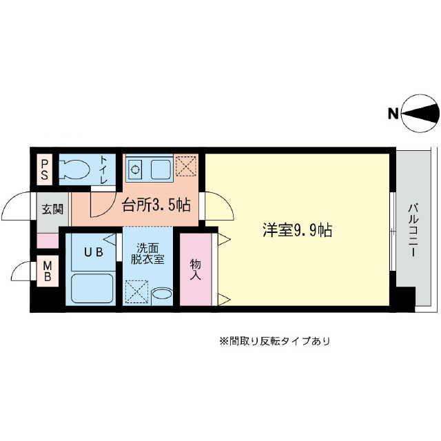 コンフォール伊勢原(1K/2階)の間取り写真