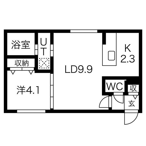 CLASS.S(1LDK/4階)の間取り写真