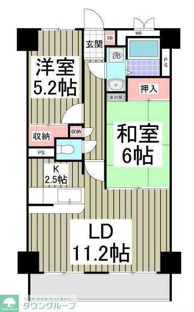 ブルーショア湘南NEO(2LDK/3階)の間取り写真