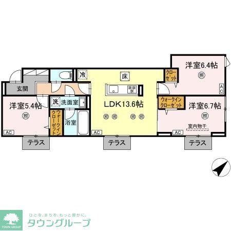 ウィンザーコート金田西(3LDK/1階)の間取り写真