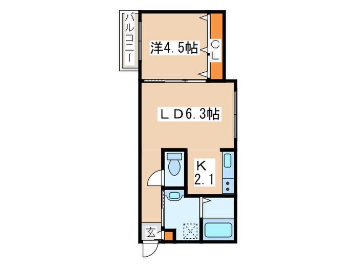 PRIME8・8(1LDK/2階)の間取り写真