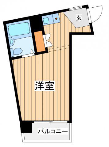ヒサキハイツ高津(ワンルーム/2階)の間取り写真