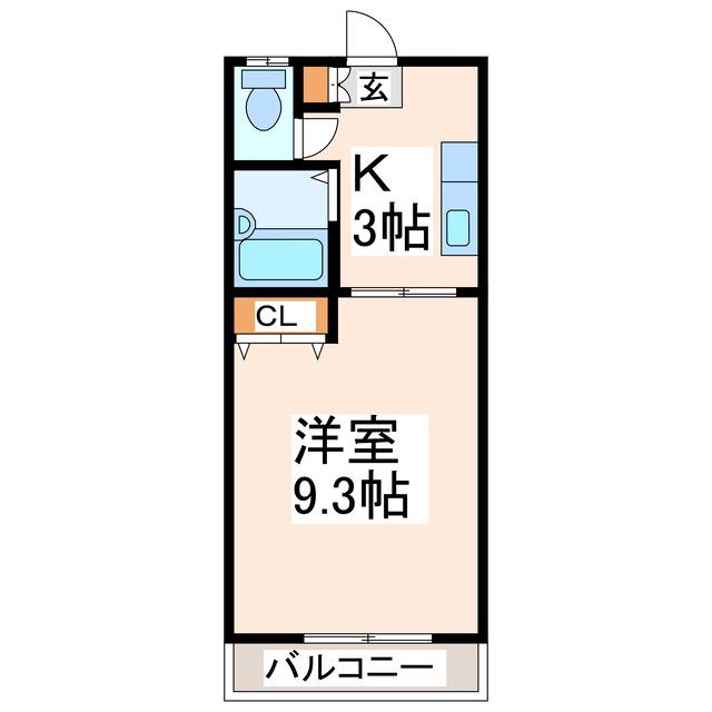 エスパート小山(1K/1階)の間取り写真