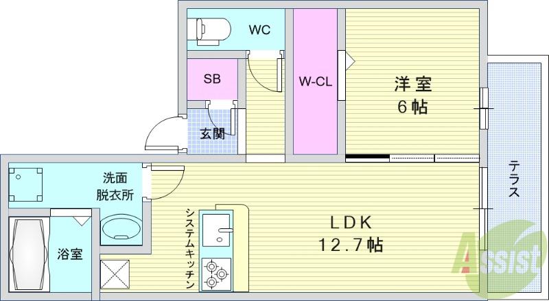 ガーデンハイツ(1LDK/1階)の間取り写真