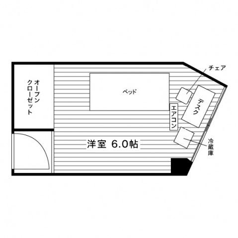 学生会館 ユニハーモニー町田(ワンルーム/2階)の間取り写真