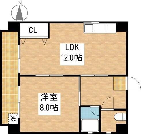 大黒マンション(1LDK/3階)の間取り写真