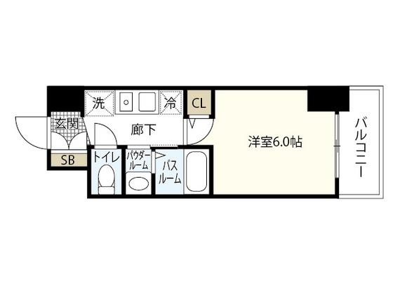EC広島横川本通(1K/15階)の間取り写真