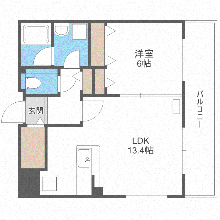 オクトブランシュ(1LDK/2階)の間取り写真