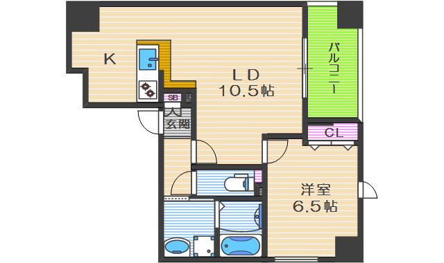 FERIA BLDS(1LDK/7階)の間取り写真