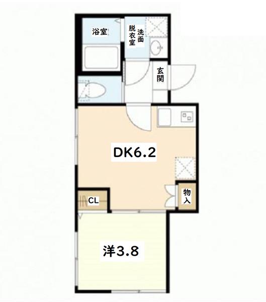 ウェルスクエア尾山台(1DK/1階)の間取り写真
