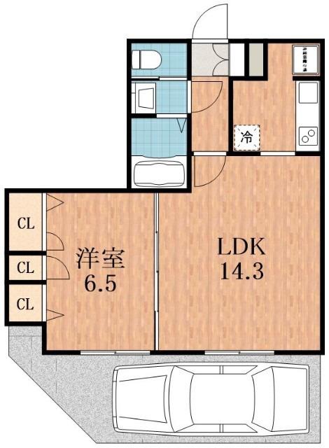 アンエリア(1LDK/1階)の間取り写真