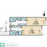 カインドネス相模大野(1K/1階)の間取り写真