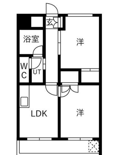 覚王ハイツ(2LDK/7階)の間取り写真