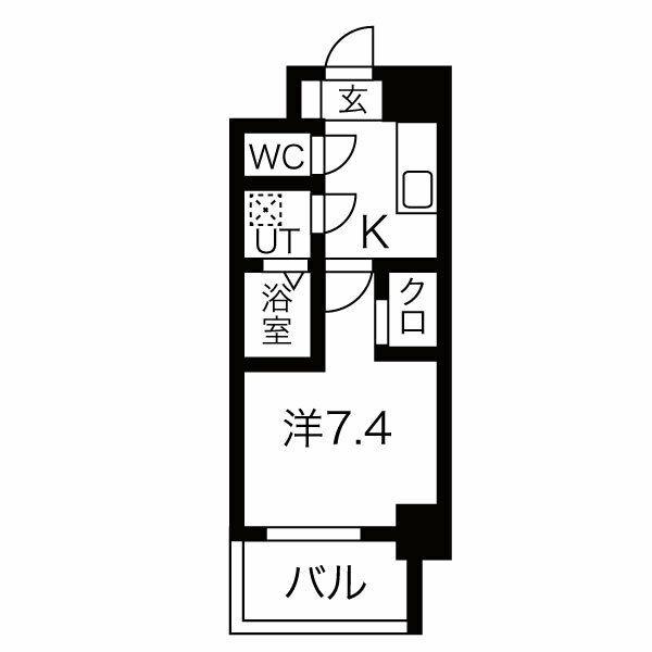 BRICK KAMEJIMA(1K/8階)の間取り写真