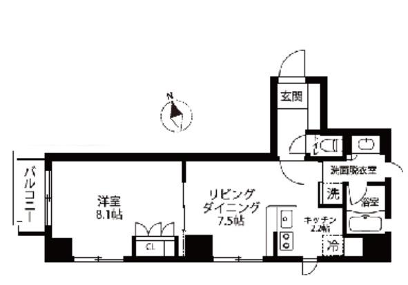 ROPPONGI SEVEN 六本木セブン(1LDK/8階)の間取り写真