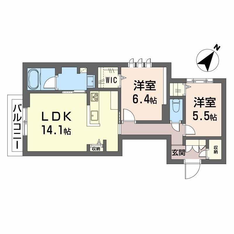 エターナ(2LDK/2階)の間取り写真