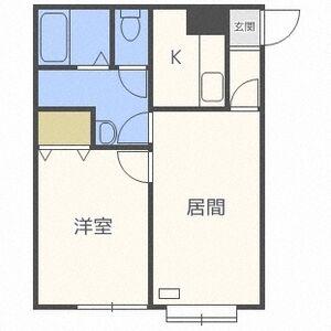 カーナハギナカ伏古(1LDK/2階)の間取り写真