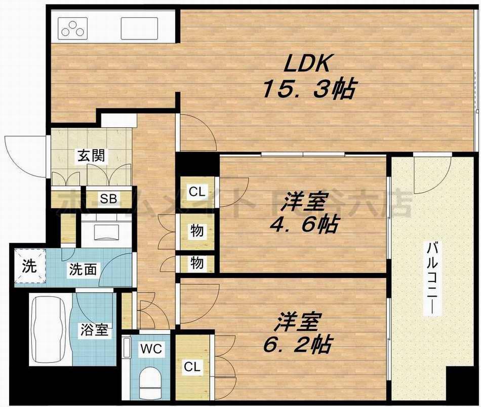 クラッシィタワー淀屋橋(2LDK/18階)の間取り写真