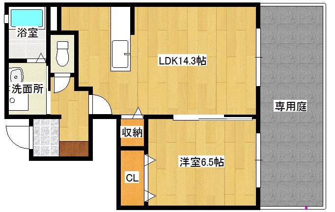 ドルチェII番館(1LDK/1階)の間取り写真