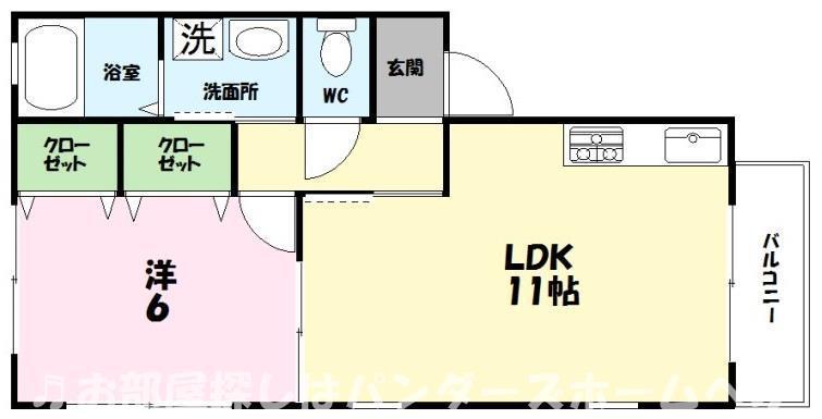 エルツイン(1LDK/1階)の間取り写真